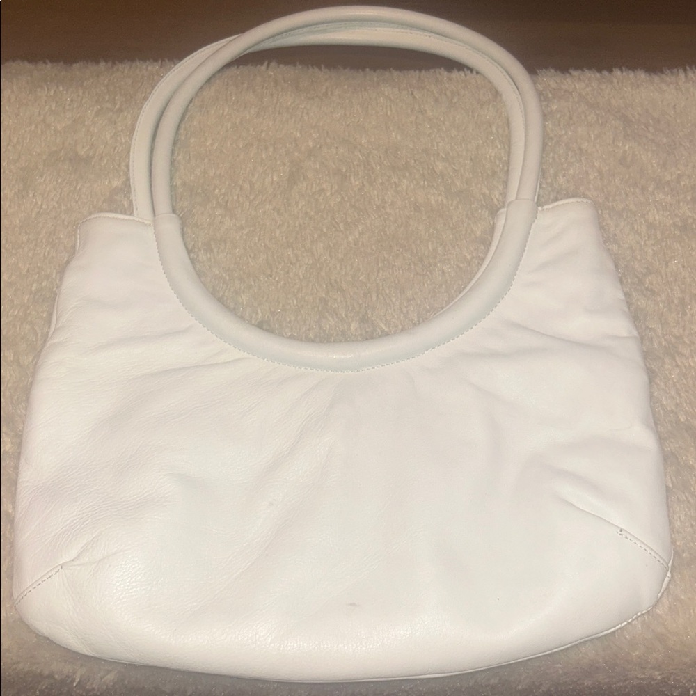 L. Credi White Leather Shoulder Bag